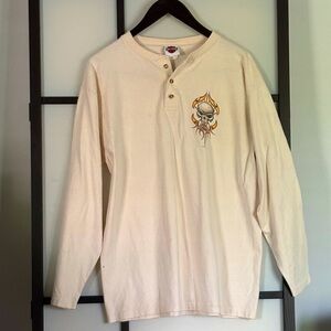 Harley Davidson Vintage Cream Coloured Long Sleeve Shirt